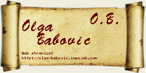 Olga Babović vizit kartica
